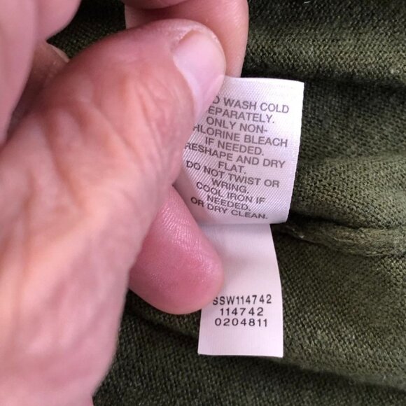 J.Jill Womens Cardigan Sweater MP Open Front Classic Green Casual Cozy Knit - Picture 8 of 10